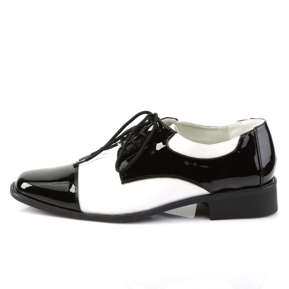Mens Patent Lace Up 70s Disco Shoes